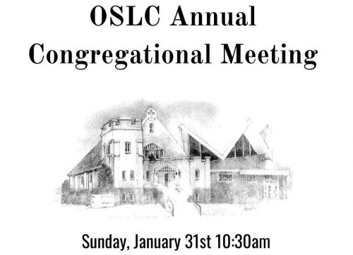 Congregational Meeting January 31, 2021 10:30am